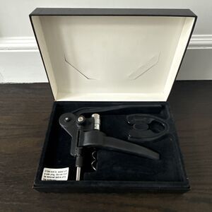 Vintage Le Creuset Screwpull Lever Model Set Wine Cork Opener Cutter with Box